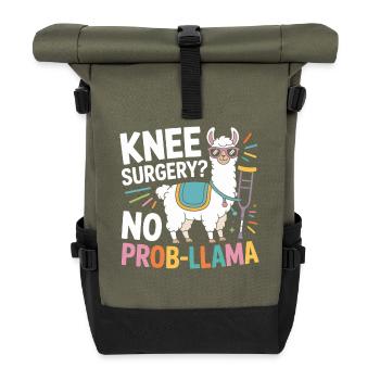 Chirurgie du genou ? Pas de problème - Sac à dos roll top - olive/noir - Devant