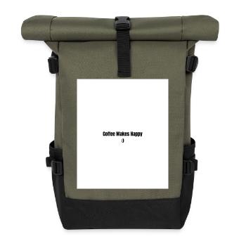 Le café te rend heureux - Sac à dos roll top - olive/noir - Devant