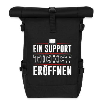Coder OPEN A SUPPORT TICKET FUNNY - Roll Top Backpack - black - Front