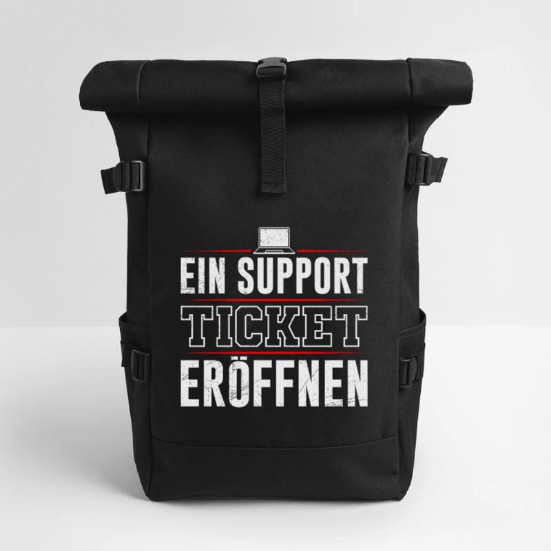 Codeur OUVRE UN TICKET DE SUPPORT DRÔLE Sac à dos roll top