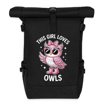 Eule Sprüche Eulen Lustiges Eulen Geschenk - Rolltop Rucksack - Schwarz - Vorne
