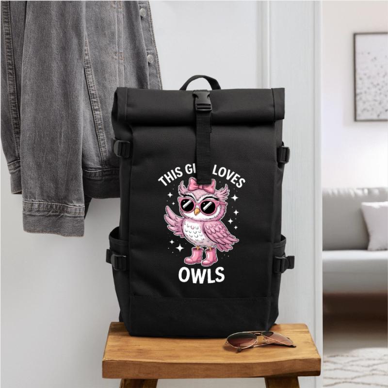 Eule Sprüche Eulen Lustiges Eulen Geschenk Rolltop Rucksack