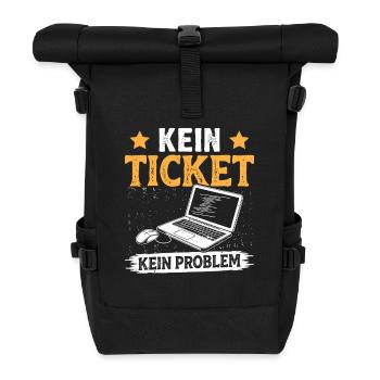 Nerd Computer NO TICKET NO PROBLEM FUNNY - Roll Top Backpack - black - Front