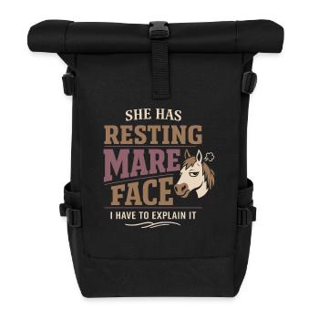 Pferdestimmung Humor Erfahrener Pferdebesitzer - Rolltop Rucksack - Schwarz - Vorne