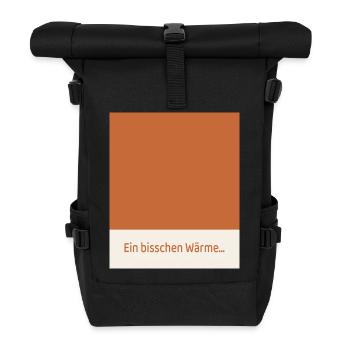 Alles ein bisschen wärmer – Wärme statt Lärm - Rolltop Rucksack - Schwarz - Vorne