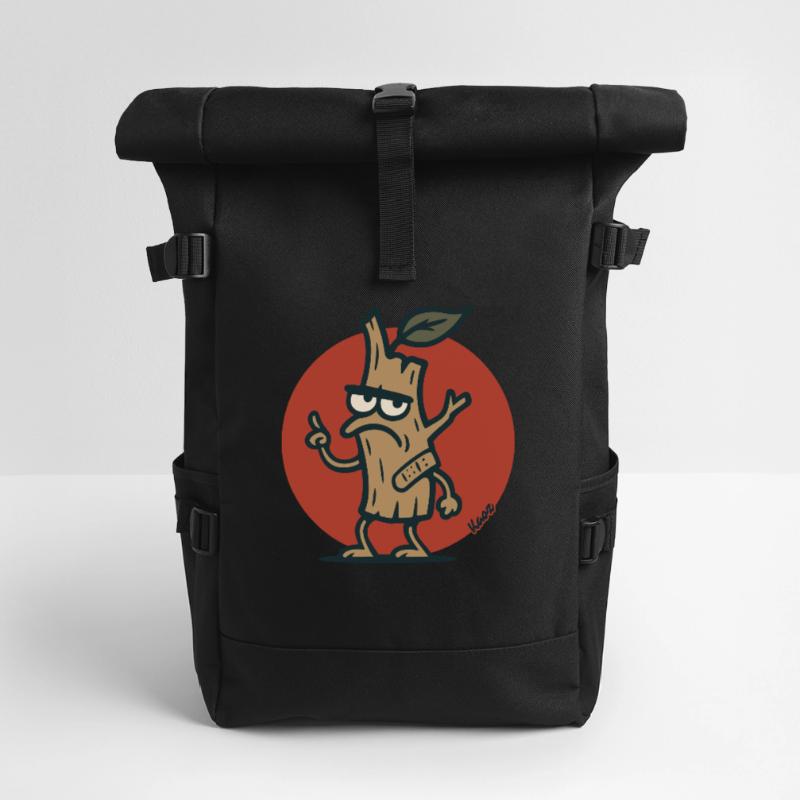 Grim Tree Branch Tree Stump with Face Roll Top Backpack