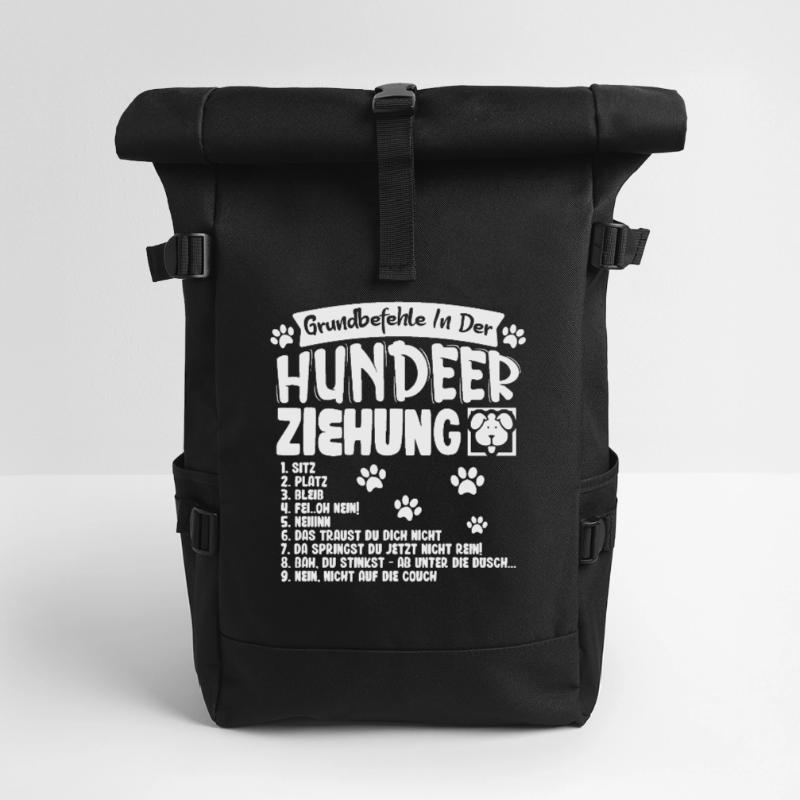 Commandes de base du motif du chien dressé Sac à dos roll top
