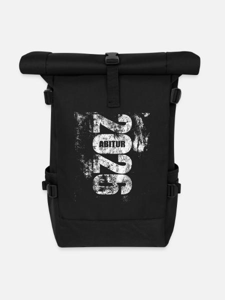 Abi 2026 - Abitur - Geschenk - Rolltop Rucksack - Schwarz