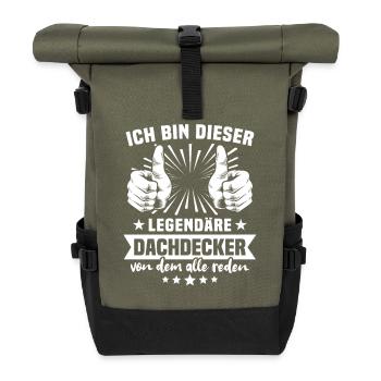 Dachdecker Legende - Rolltop Rucksack - Olive/Schwarz - Vorne