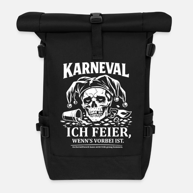 Anti Karneval - Rolltop Rucksack - Schwarz
