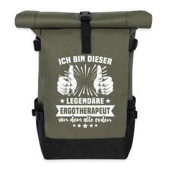 Ergotherapeut Legende - Rolltop Rucksack - Olive/Schwarz - Vorne