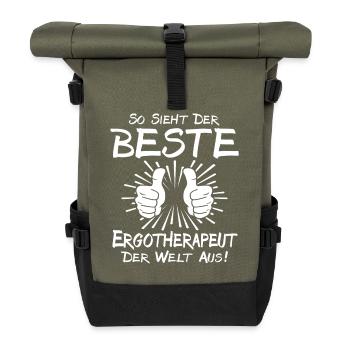 Bester Ergotherapeut - Rolltop Rucksack - Olive/Schwarz - Vorne