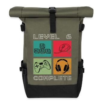 Level 6 freigeschaltet - Rolltop Rucksack - Olive/Schwarz - Vorne