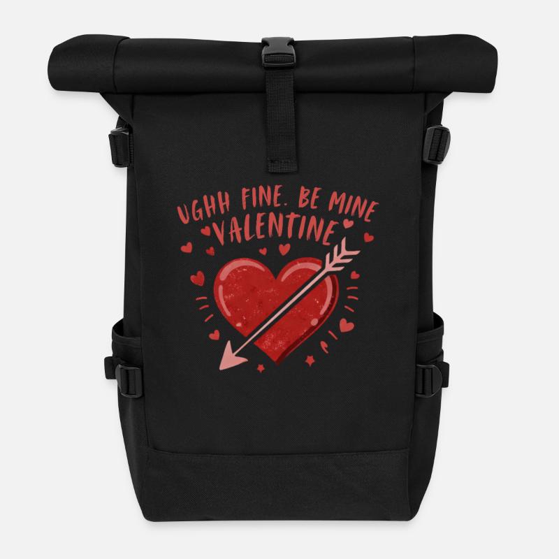 Cœur avec flèche Saint-Valentin - Sac à dos roll top - noir