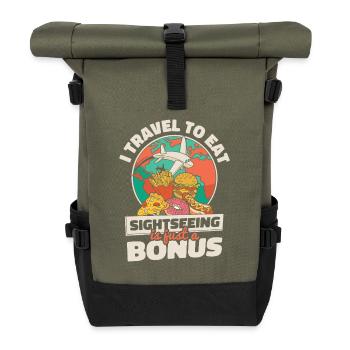 Le tourisme Travel To Eat n’est qu’un bonus - Sac à dos roll top - olive/noir - Devant