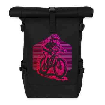 Mountainbike Liebe zum Anziehen - Rolltop Rucksack - Schwarz - Vorne