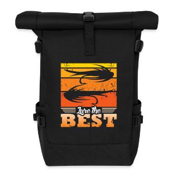 Fisherman Fish Fishing Sayings Funny Angler - Roll Top Backpack - black - Front
