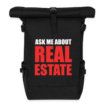 Demandez-moi à propos de l’immobilier – Bold Red - Sac à dos roll top - noir - Devant