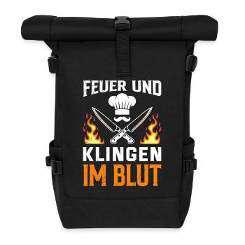 Gastronomie FEUER UND KLINGEN IM BLUT Lustiges - Rolltop Rucksack - Schwarz - Vorne
