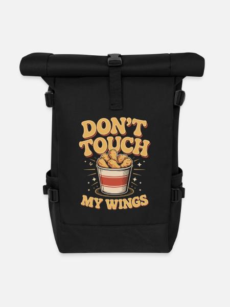 Chicken Wings BBQ Fast Food Humor - Roll Top Backpack - black