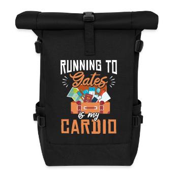 Courir jusqu’aux portes est mon gymnase cardio et mon voyage - Sac à dos roll top - noir - Devant
