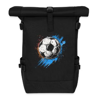 Fußball Streetart - Rolltop Rucksack - Schwarz - Vorne