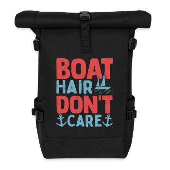 Boat Hair Don't Care Sailor Sail Captain - Rolltop Rucksack - Schwarz - Vorne