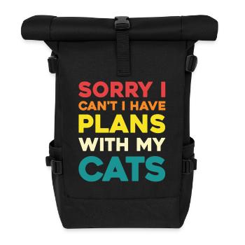 Keine Pläne Ohne Katzen - Rolltop Rucksack - Schwarz - Vorne