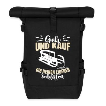 Bob Fahrer GEH UND KAUF DIR DEINEN EIGENEN - Rolltop Rucksack - Schwarz - Vorne