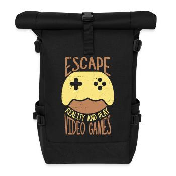 Escape Reality And Play Video Games - Roll Top Backpack - black - Front