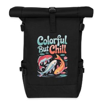 Koi Fische: Colorful But Chill Wasserwelt - Rolltop Rucksack - Schwarz - Vorne
