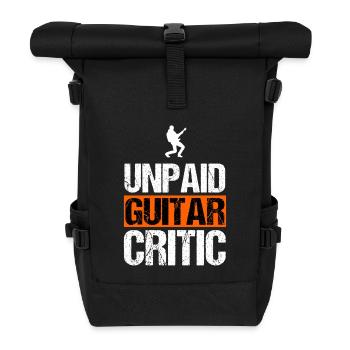 Unbezahlter Gitarrenkritiker, lustiger Musiker-Slogan - Rolltop Rucksack - Schwarz - Vorne