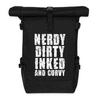 Nerdy Dirty Inked Typo - Rolltop Rucksack - Schwarz - Vorne