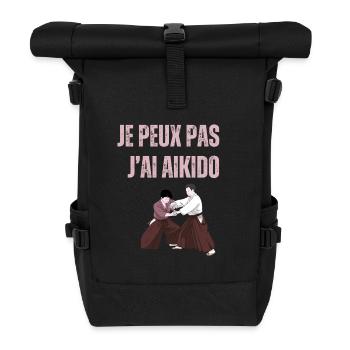 I can't I have aikido - Roll Top Backpack - black - Front