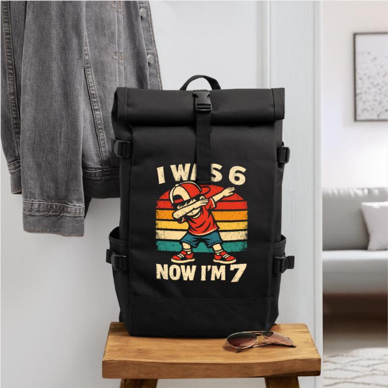 7e anniversaire, garçon de 7 ans, j’avais 6 ans maintenant dans 7 ans Sac à dos roll top