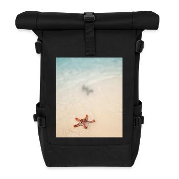 Liebe am Strand und Seesterne - Rolltop Rucksack - Schwarz - Vorne