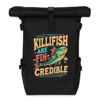 Toothcarp Killfish Toothed carp - Roll Top Backpack - black - Front