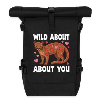 Wild About You Fossa Animal Valentine Jeu de mots d’amour - Sac à dos roll top - noir - Devant