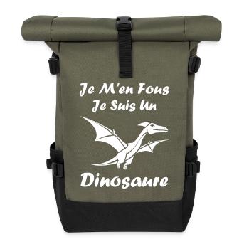 Aerial Dinosaur Attitude - Roll Top Backpack - olive/black - Front