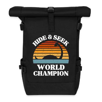 Versteckspiel-Weltmeister Nessie Retro Art - Rolltop Rucksack - Schwarz - Vorne