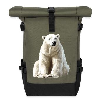 Polarbär im Eislicht - Roll Top Backpack - olive/black - Front
