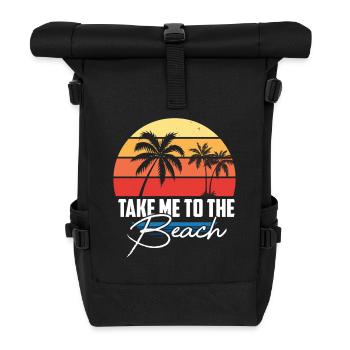 Take Me to the Beach Retro Palmen - Rolltop Rucksack - Schwarz - Vorne