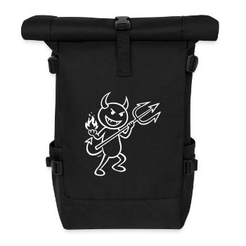 Teuflischer Flammen - Teufel mit Flammen - Rolltop Rucksack - Schwarz - Vorne