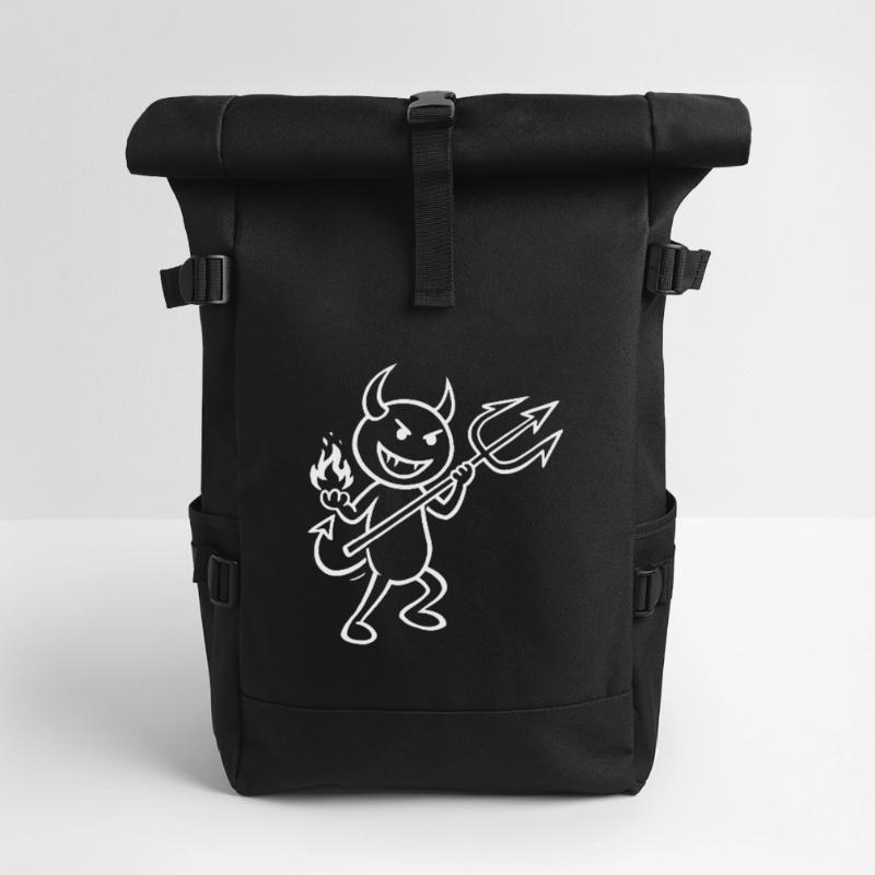 Devilish Flames - Devil with Flames Roll Top Backpack