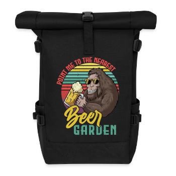 Sasquatch Biergarten Retro - Rolltop Rucksack - Schwarz - Vorne