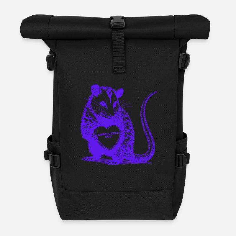 Absolutely Not Opossum Funny Valentine Heart  - Rolltop Rucksack - Schwarz