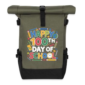 Célébration du 100e jour de l’école - Sac à dos roll top - olive/noir - Devant