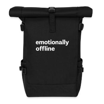 Emotionally Offline Introvert Minimalist - Roll Top Backpack - black - Front