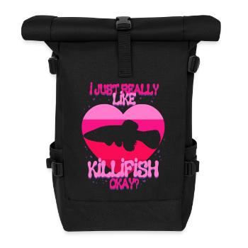 Toothcarp Killfish Toothed carp - Roll Top Backpack - black - Front
