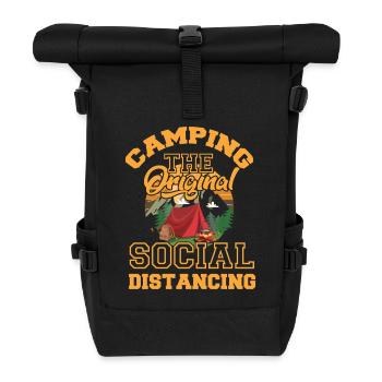 Original Social Distancing Camping - Roll Top Backpack - black - Front